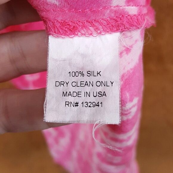 AMANDA UPRICHARD Top Womens Petite P Pink Tie Dye Pullover Camisole Tank Silk - Picture 6 of 9